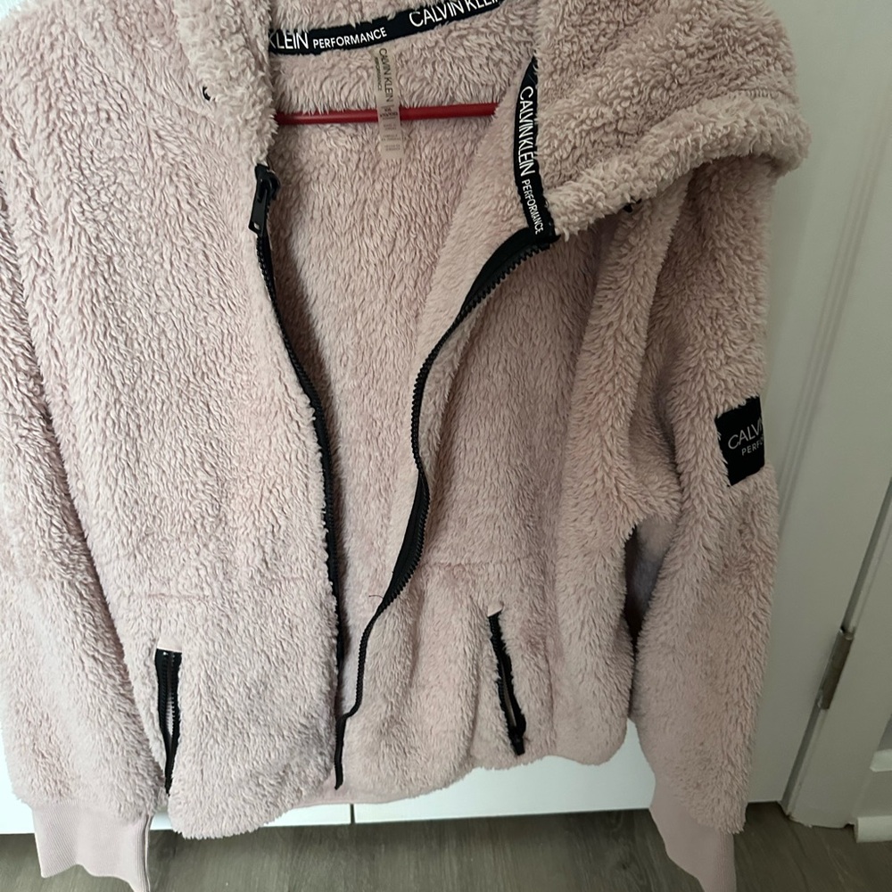 Calvin Klein Women's Soft Pink Teddy Jacket